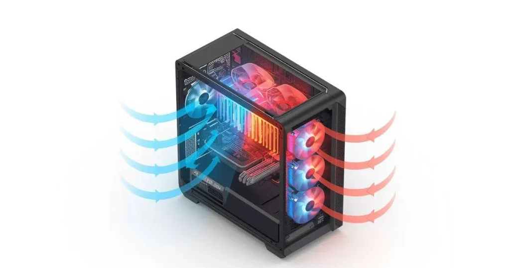 نمودار گردش هوای بهینه در کیس گیمینگ برای خنک کاری